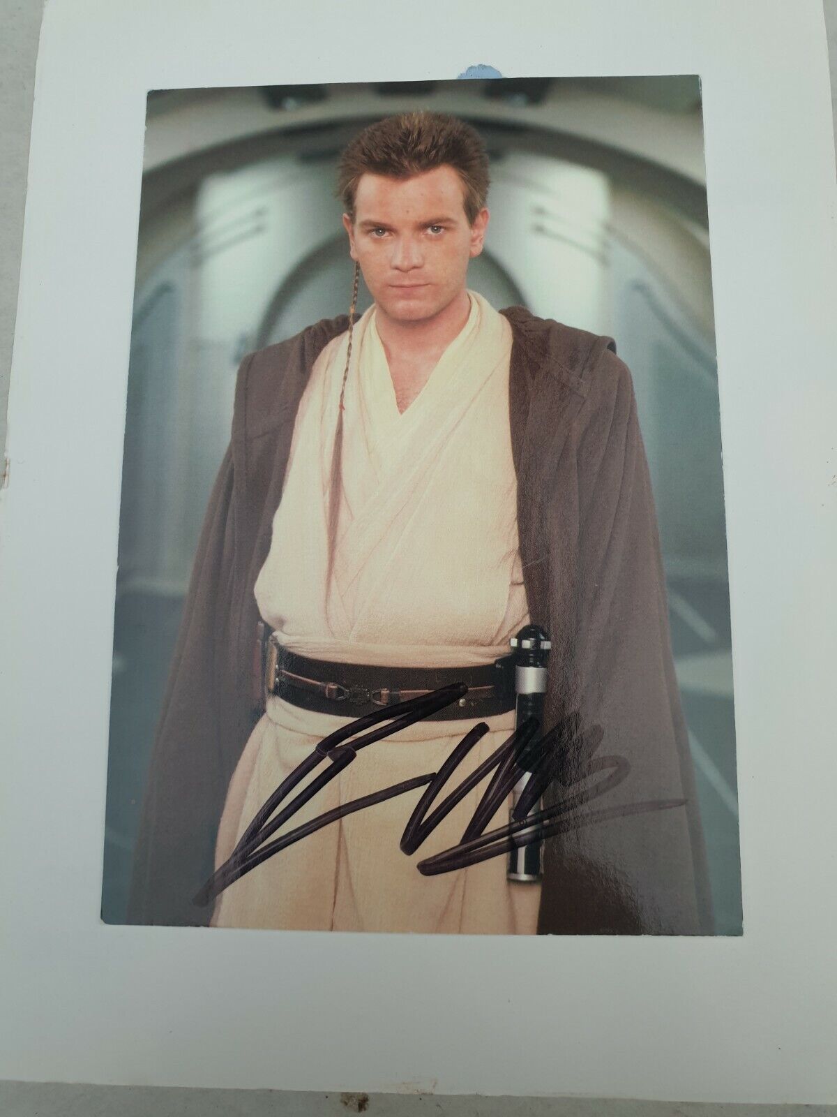 Star Wars Photo Poster painting signed by Ewan McGregor as Obi Wan Kenobi - Rare!