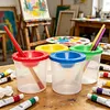 Spill Proof Paint Cups with Colored Lids Paint Brush Cleaner Cup Reusable for Artist Watercolor Painting Art Crafts Supplies (40Pcs Four Colors)