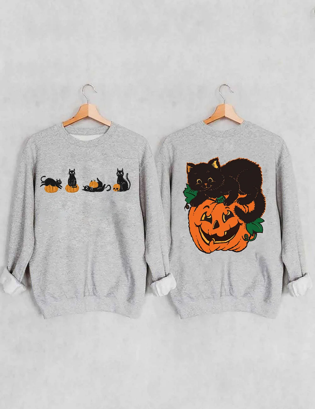 Halloween Pumpkin And Cats Sweatshirt
