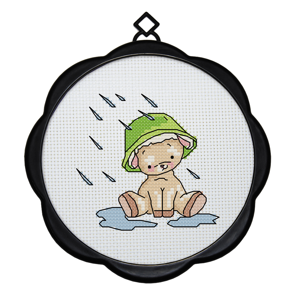 

Rainy Day Sheep - 11CT Stamped Cross Stitch - 17*17CM (With Frame), 501 Original
