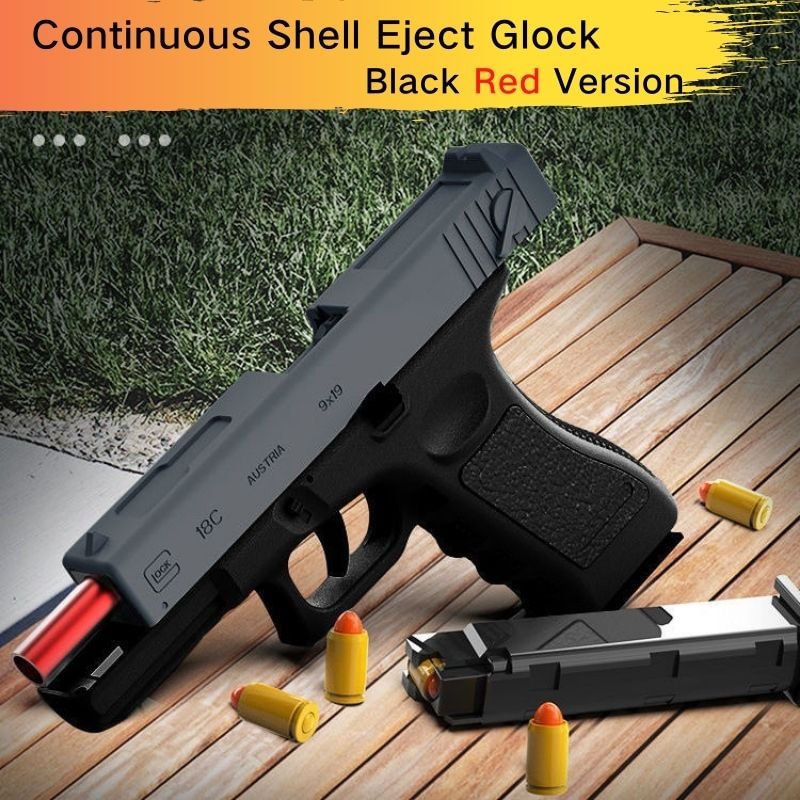G17 Glock Pistol Soft Bullet Toy Gun Manual Shell Ejection Blaster