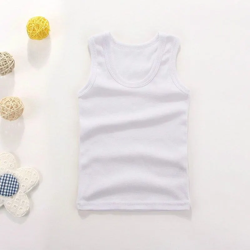 Children Summer Wear Kid Boy Girl 100% Cotton Sports Vest Waistcoat Clothes Pure Color Camisole Kids Girls Casual Vests Outfits