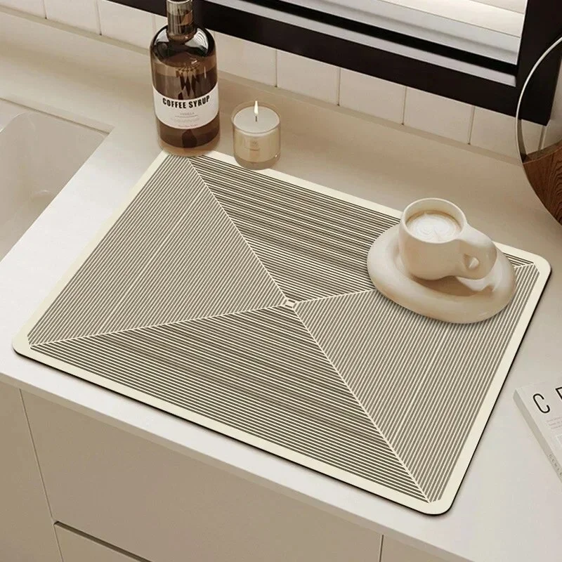 Athvotar Mat Kitchen Drain Pad Dish Drainer Mat Super Absorbent Kitchen Sink Rugs Dinnerware Cup Placemat Coffee Draining Mat