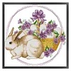 >SALE<Embroidery Eco-cotton Thread 11CT Printed Easter Bunny Cross Stitch Kit 41x39cm