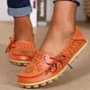 Women's Wide Width Leather Loafers Flat Shoes