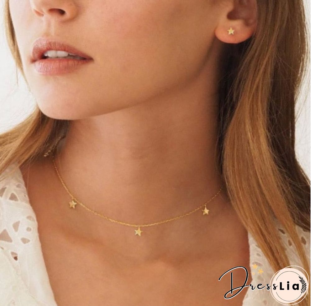 Multilayer Moon Alloy Metal Disc Gold Pendant For Women New Trend Female Jewelry Collar
