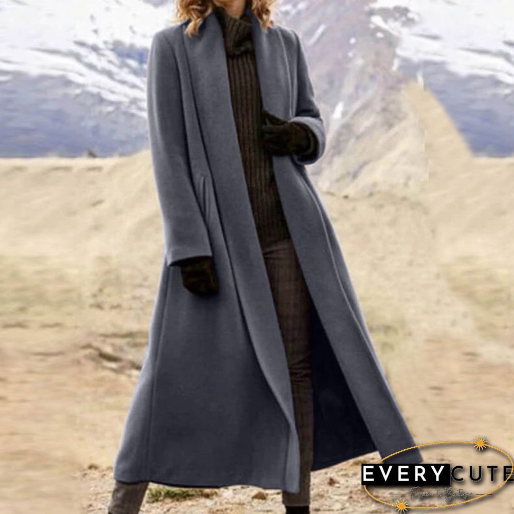 Women's Fashion Winter Warm Long Sleeve Trench Coats Cardigan Long Jackets Blazers Overcoats Outerwear Veste Femme S-5XL