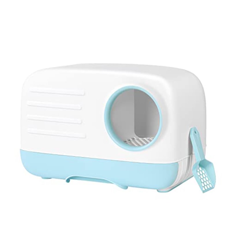Fully Enclosed Cat Litter Box Holds Odors,Prevents Urine and Litter Leakage