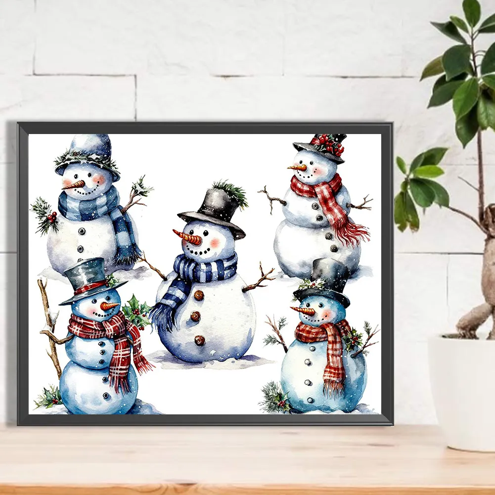 Full Round Diamond Painting 50*40cm - Christmas Snowman