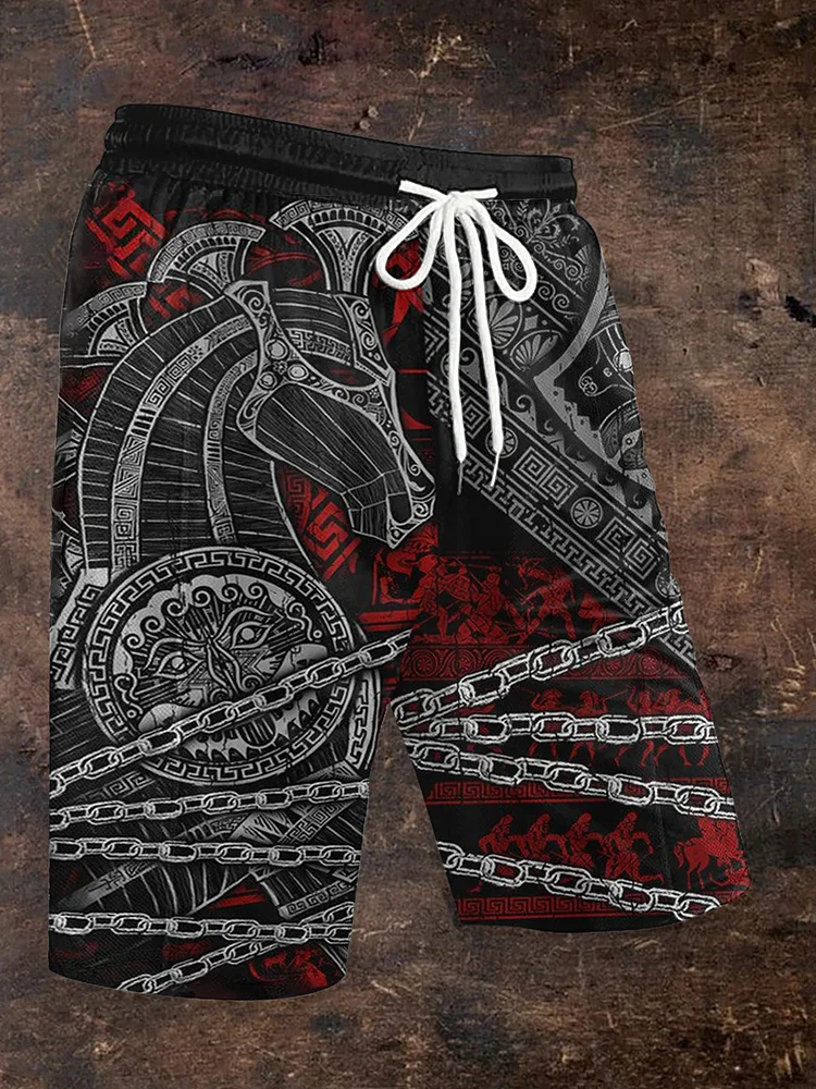 Herren-Shorts mit Viking-Print