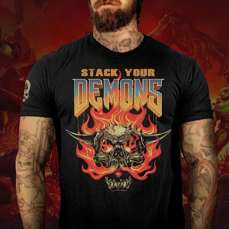 Men's casual loose printed T-shirt