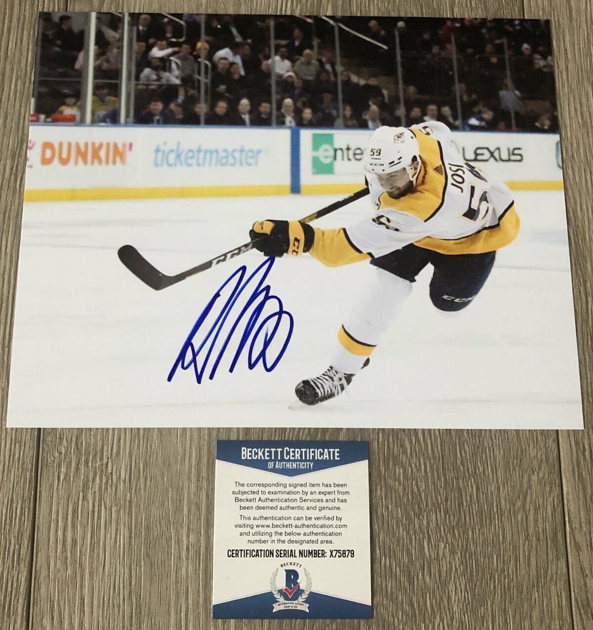 ROMAN JOSI SIGNED NASHVILLE PREDATORS 8x10 Photo Poster painting w/PROOF & BECKETT BAS COA