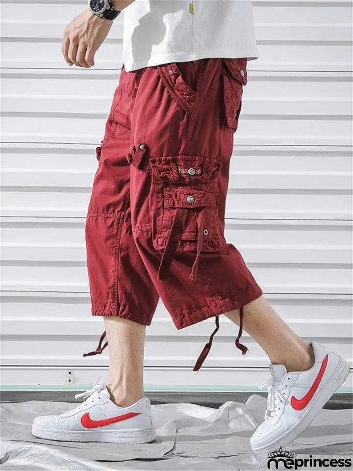 Men’s Relaxed Fit Below Knee 3/4 Length Cargo Shorts