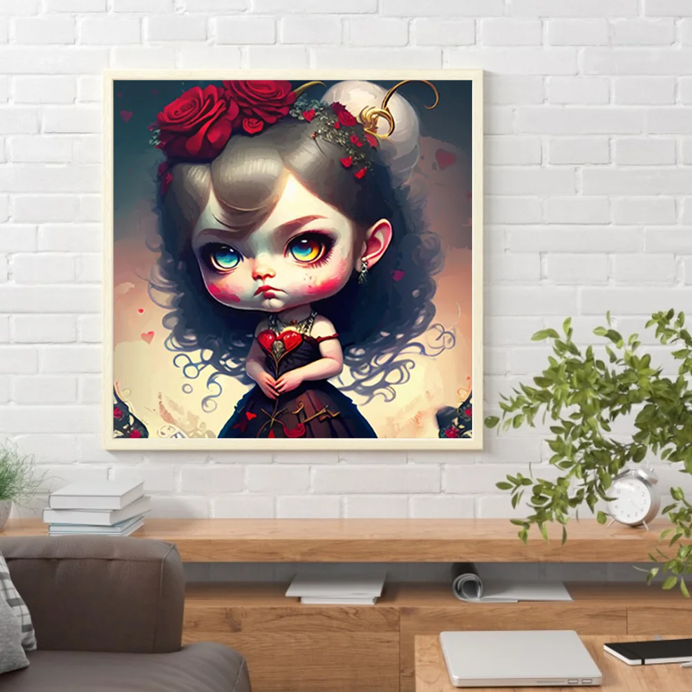 Full Round Diamond Painting 30*30cm - Rose Warrior Girl