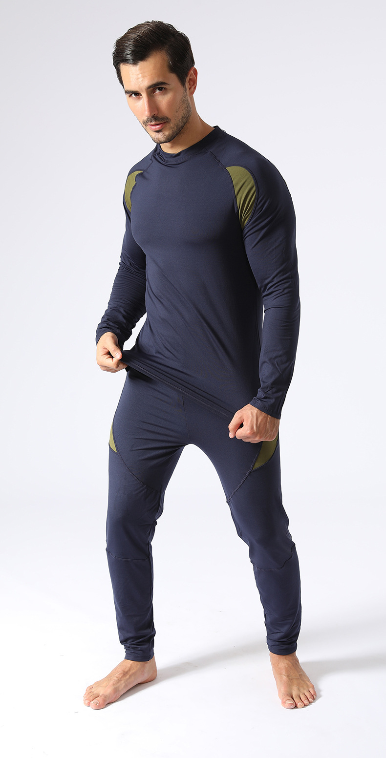 Pullover Compression  Fitness Quick-Drying Elastic Sports Thermal Underwear Set