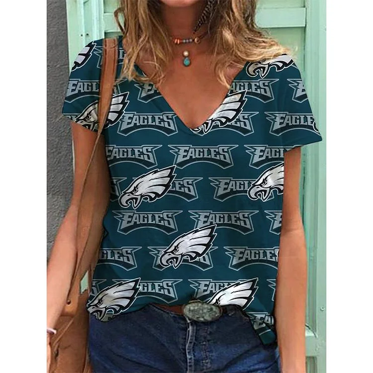 Philadelphia Eagles Lightweight Short Sleeve V-Neck T-Shirt