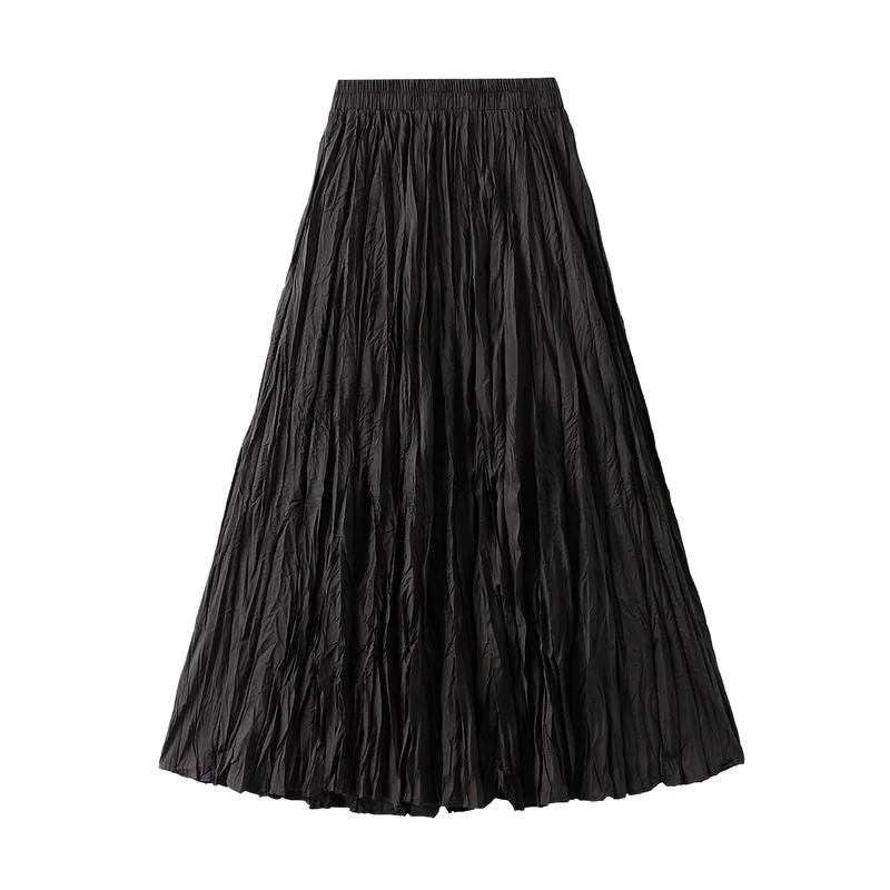 Nigikala Nigikala Luxury Light Pressure Folded Skirt Women's Spring And Autumn New Station Big Swing Thin Folded A Skirt 0323