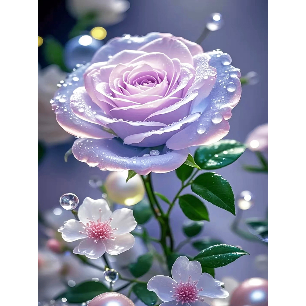 Light-Colored Rose 30*40cm(canvas) full round drill diamond painting