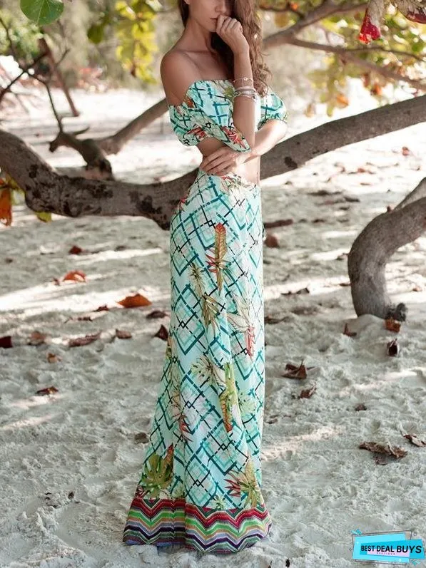 Bohemian Beach Vacation Casual Two-piece Skirt