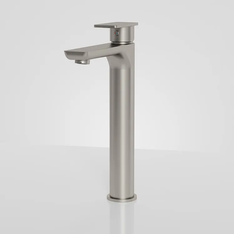 EVERSTEIN Single Handle Tall Bathroom Sink Faucet in Brushed Nickel, 12.4" H