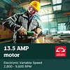 Metabo WEV15-125 HT Lock-On 13.5 Amp 2,800-9,600 rpm Angle Grinder with Electronics and High Torque, 4.5"/5"
