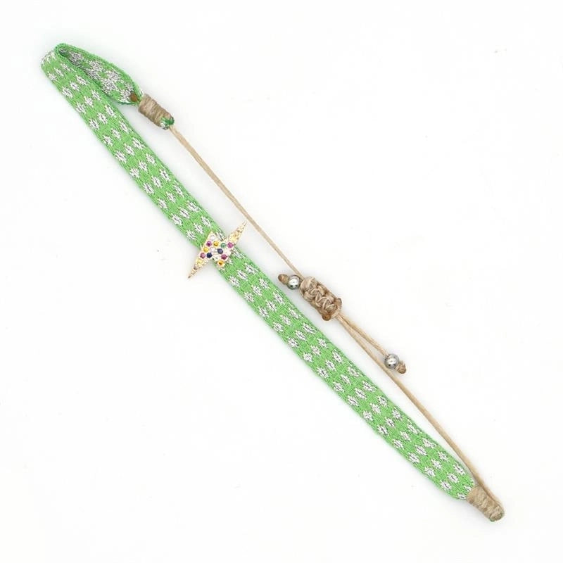 1 Piece Fashion Letter Devil’s Eye Copper Knitting Inlay Zircon Bracelets