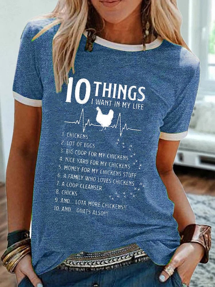 Bestdealfriday 10 Things I Want In My Life Heartbeat I Want Chickens A Lot Of Eggs T-Shirt