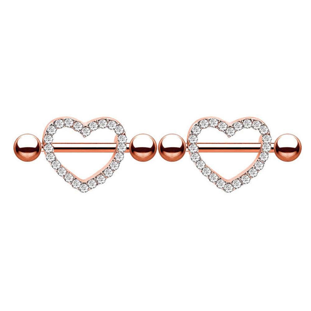 

Fashion Nipple Piercing Heart Rings Punk Zircon Women Body Jewelry (H, 501 Original