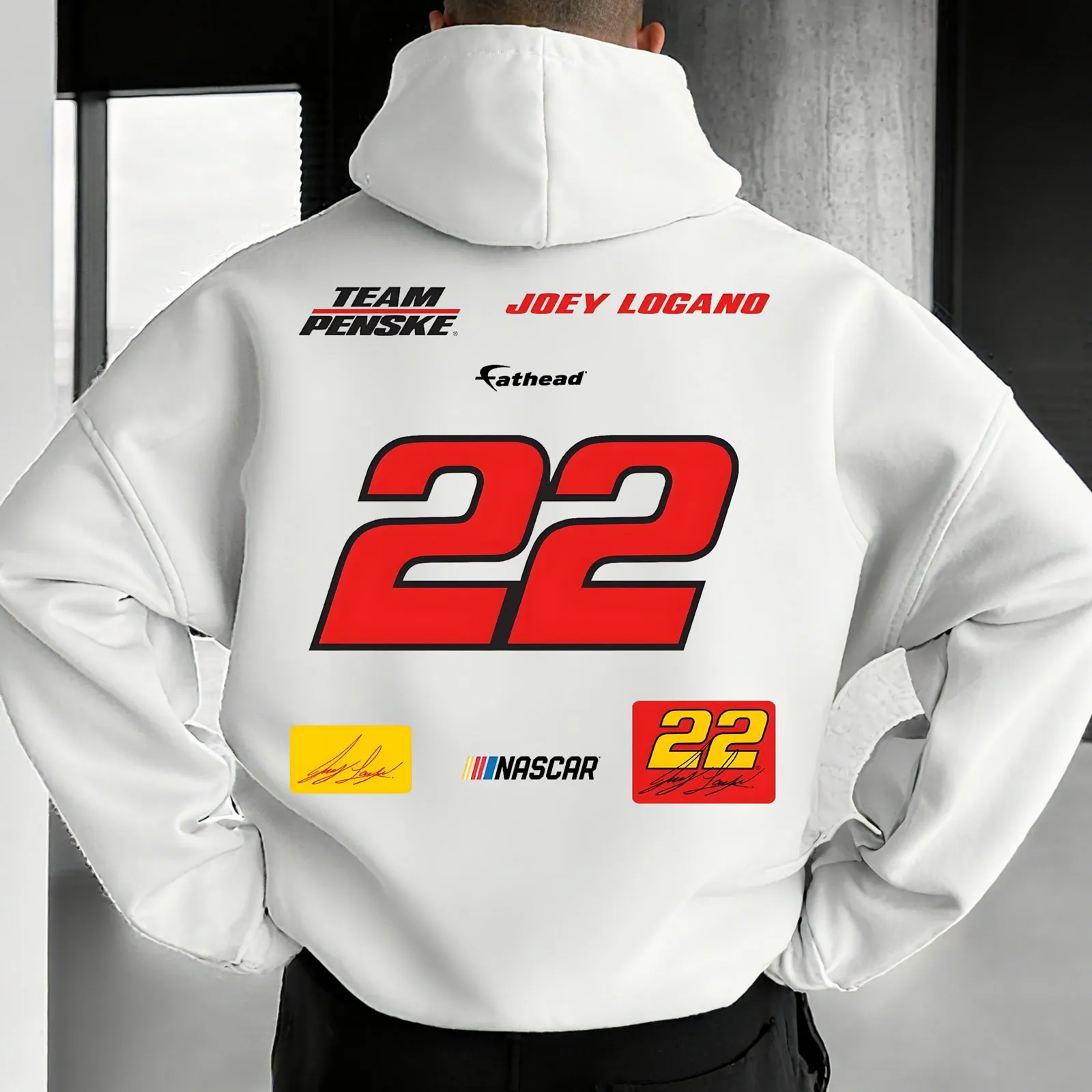 Racing-themed Fleece-lined Hoodie, Designed Specifically For Sports Enthusiasts.