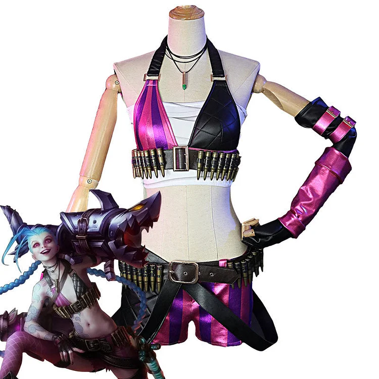 League of Legends LOL Loose Cannon Jinx Game Cosplay Costume