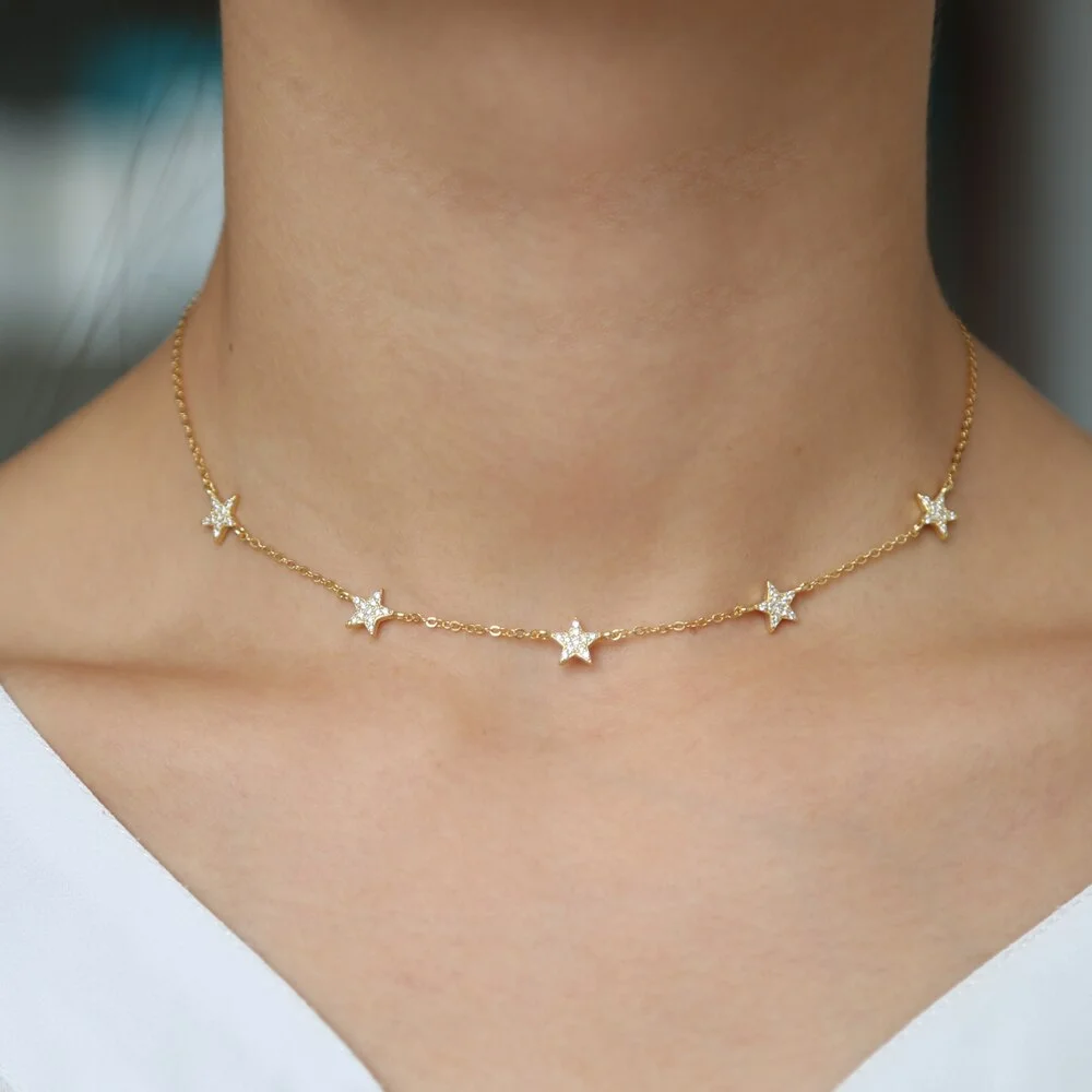 STARRY SILVER CHOKER NECKLACE