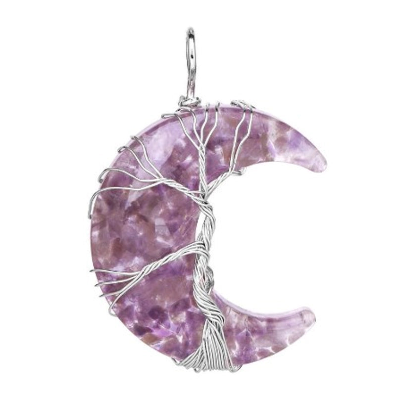 Casual Minimalist Moon Natural Stone Opal Plating Women’s Pendant Necklace Necklace Pendant