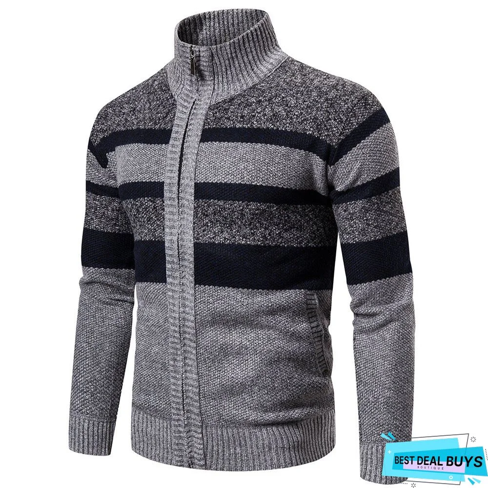 Men's Striped Long Sleeve Sweater