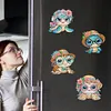 6Pcs Acrylic Summer Beach Turtle DIY Diamond Art Refrigerator Magnets Sticker