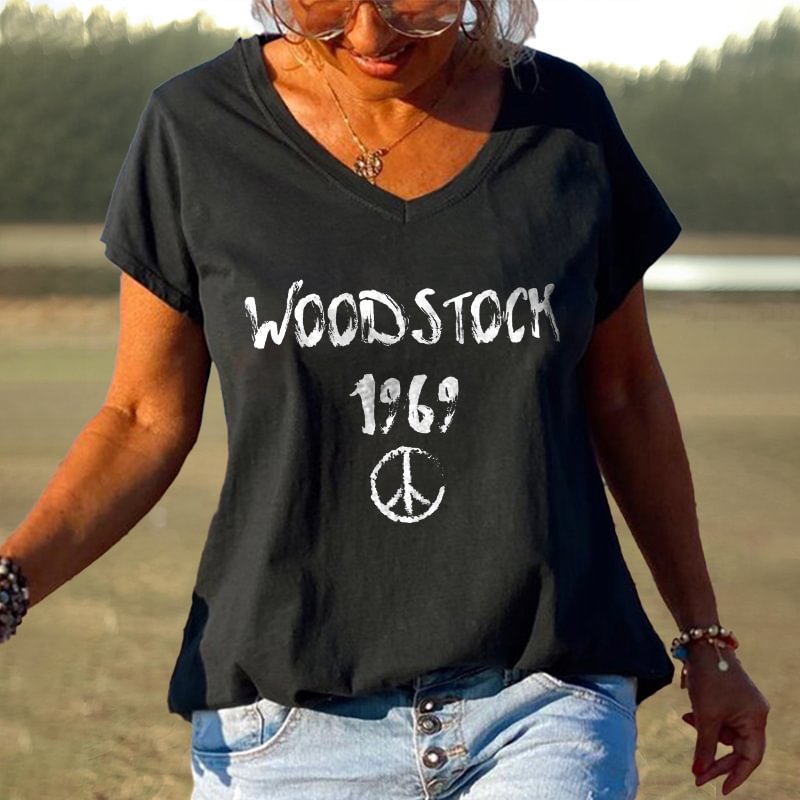 Woodstock 1969 Printed Women's Loose Tees