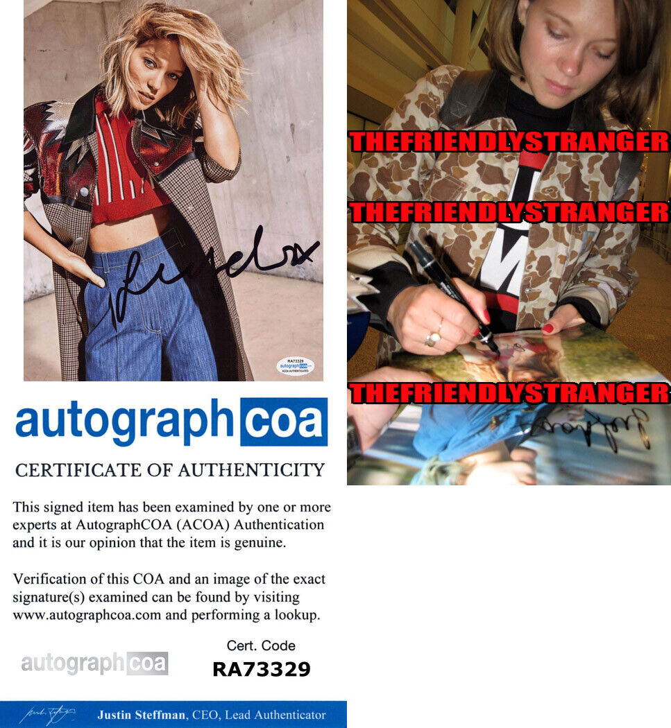 LEA SEYDOUX signed Autographed 8X10 Photo Poster painting e PROOF Sexy BOND No Time To Die ACOA