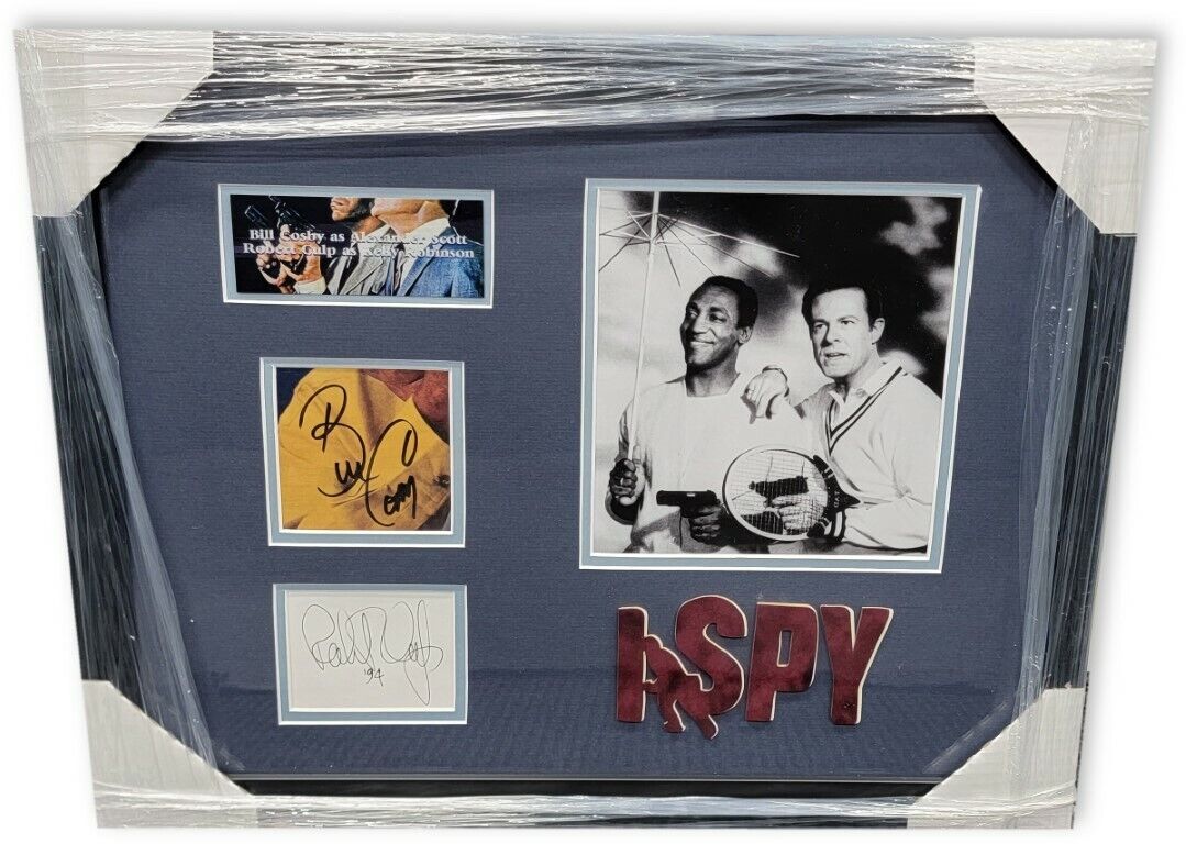 Bill Cosby Robert Culp Signed Auto Collage Photo Poster painting / Cuts framed I-Spy PSA