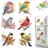(US Local)6Pcs Acrylic Bird Diamond Painting Art Fridge Magnet for Car Mailbox Decor