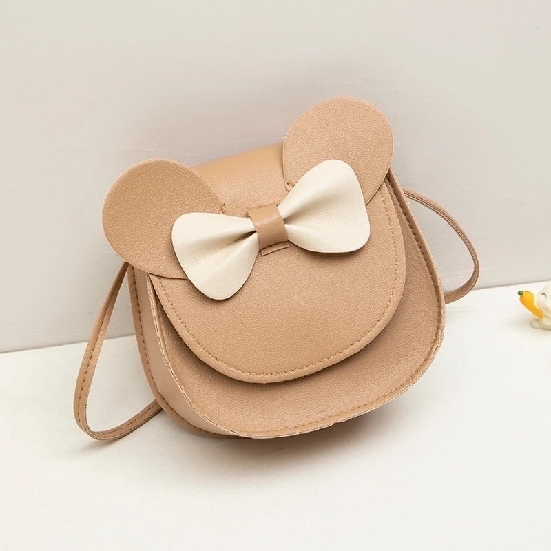 Women’s Small Pu Leather Color Block Solid Color Cute Round Flip Cover Crossbody Bag