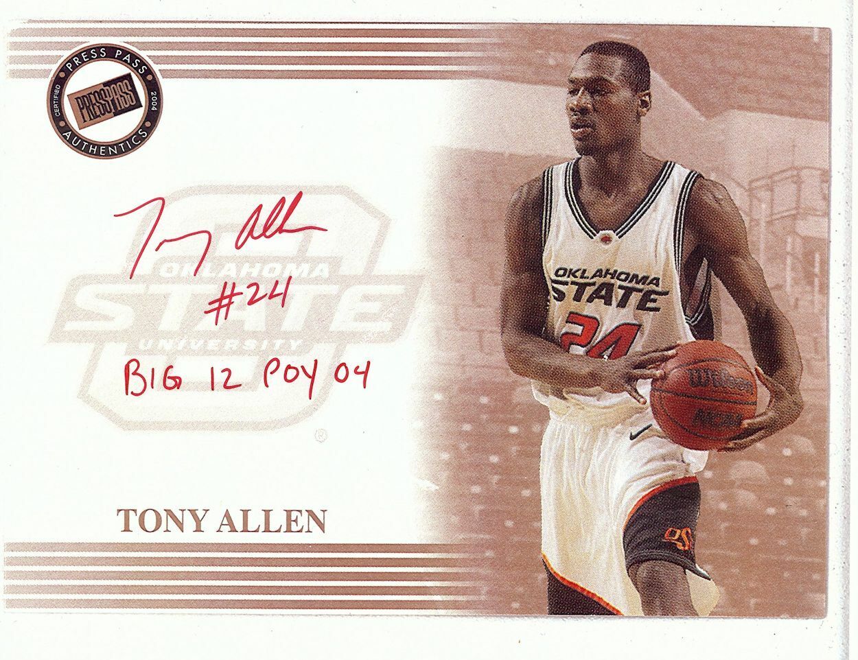 Tony Allen Signed Autographed 8.5X11 Photo Poster painting Press Pass Enlarged Card w/COA