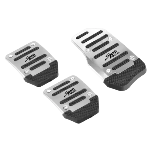 Dronehint 3x Non-Slip Manual Gas Brake Foot Pedals Pad Covers Car Accessories Parts Silver (For: GMC) Parts