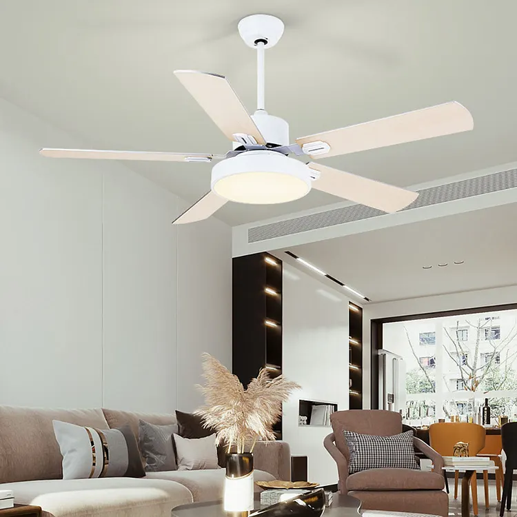 Morandi 5-Blade Ceiling Fan with Light, 4 Color