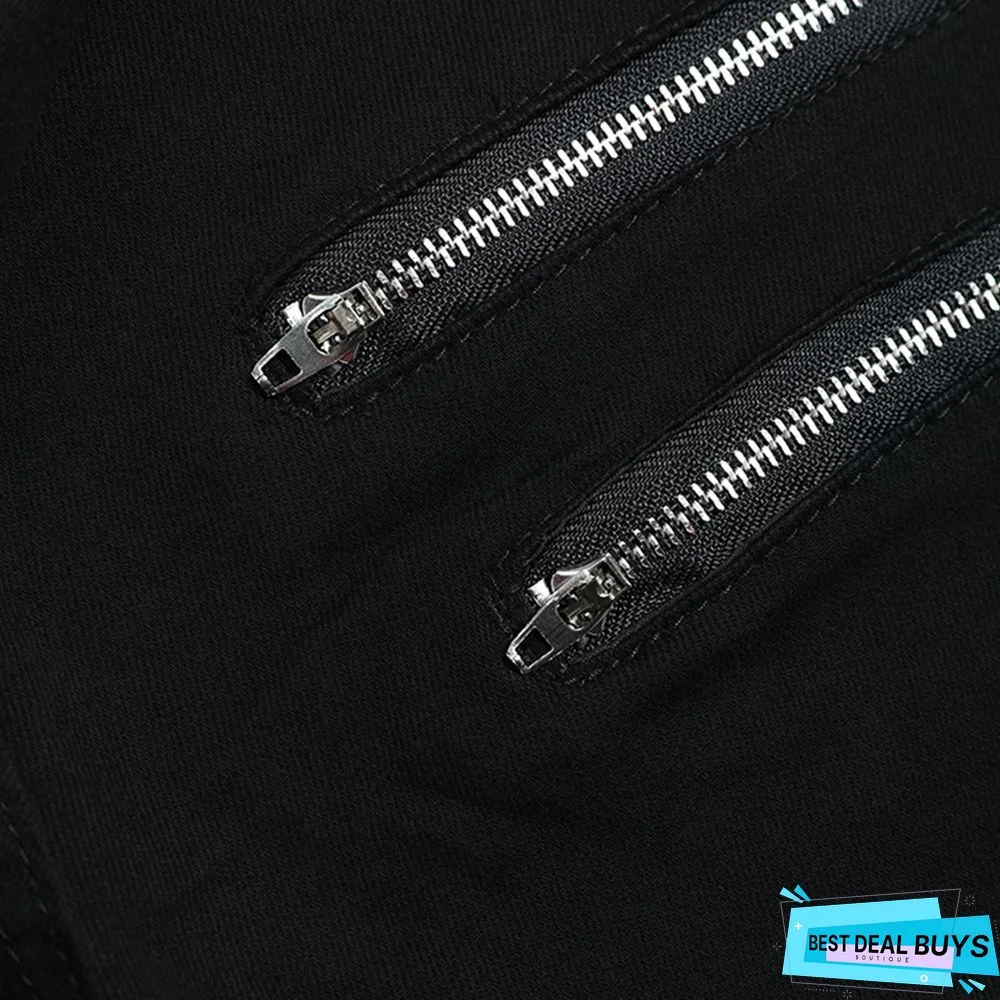 Trendy Cropped Multi Pocket Cargo Shorts Slim Waist Slim Fit Summer Loose Denim Shorts