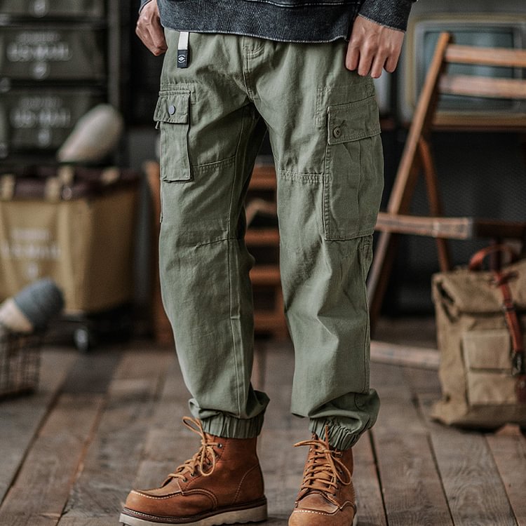 Retro Military Cotton Leggings Cargo Pants