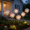 Solar Rainbow Pinwheel Garden Light Waterproof Colorful Spinning Windmill Light Easy To Install for Lawn Patio Walkway Flower Bed Decor