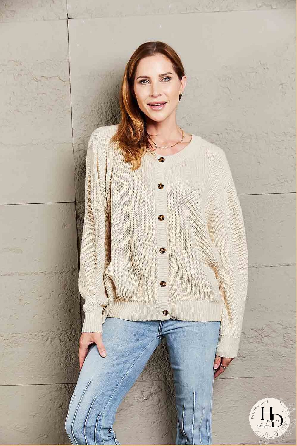 Double Take Button Down Rib-Knit Reversible Sweater