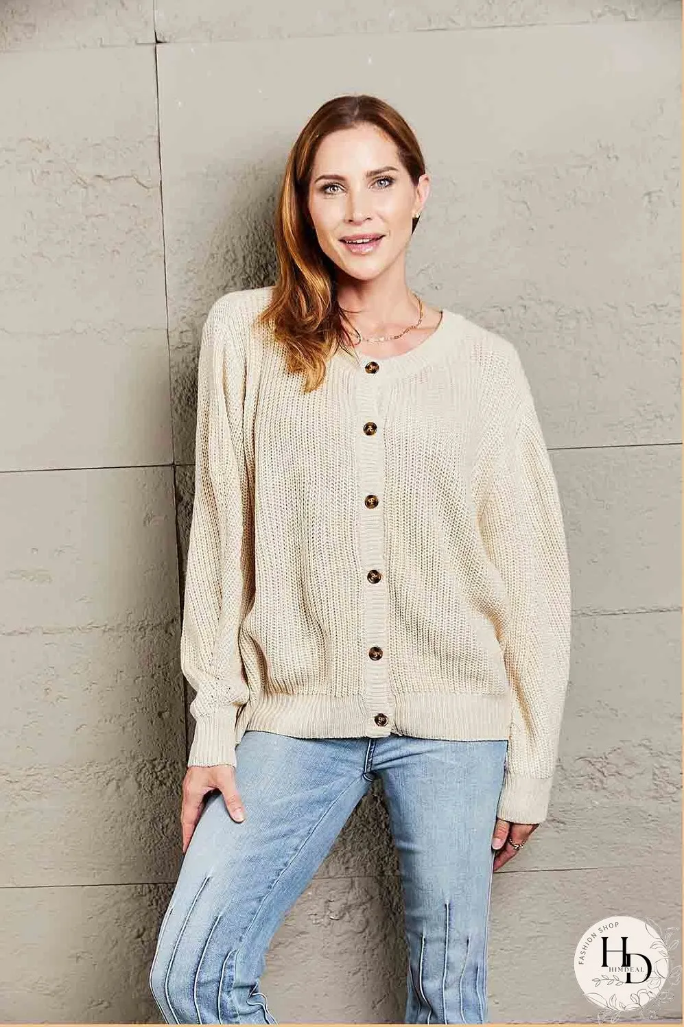 Double Take Button Down Rib-Knit Reversible Sweater