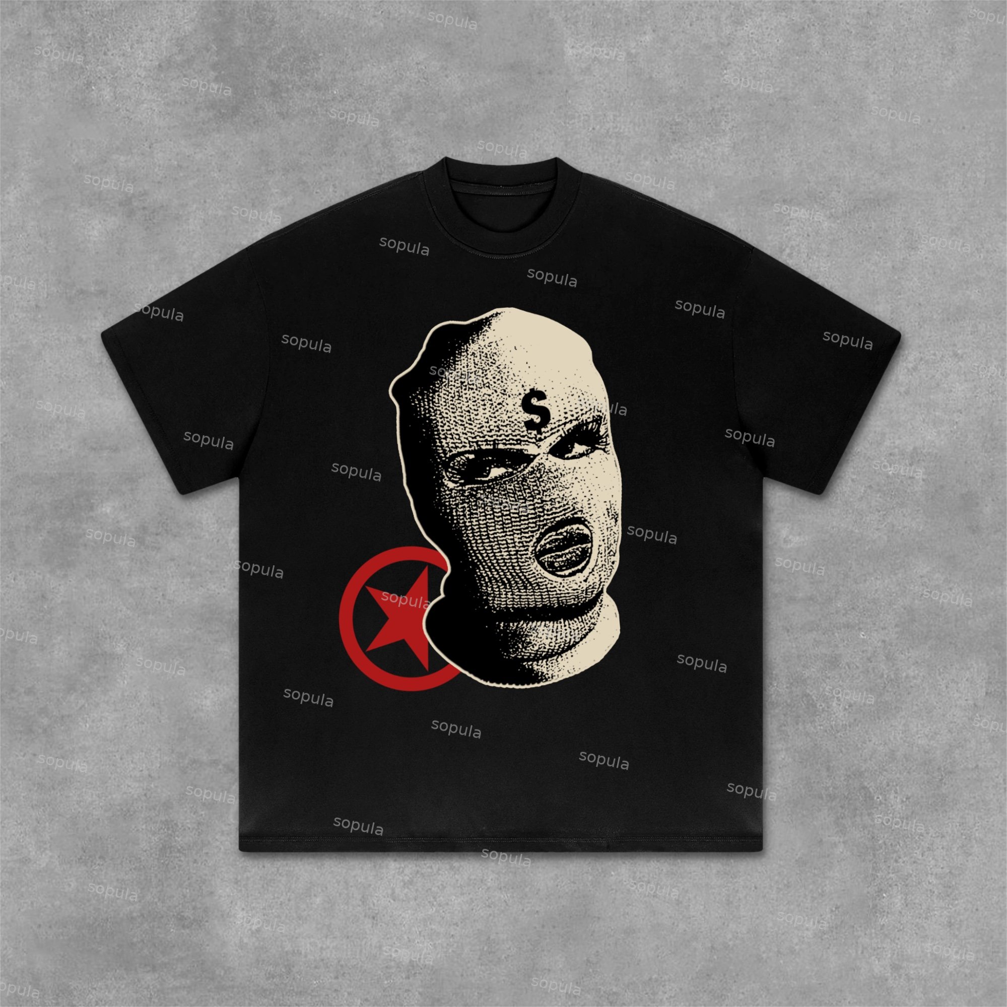 Sopula Gangster Hood Money Graphics Cotton T-Shirt - SOPULA