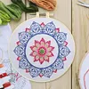 【Limited Stock Sale】Rain Lotus-DIY Embroidery Kit with Pattern Cotton Threads Needles Hoop 30*30cm/11.81*11.81in tapestrymarket