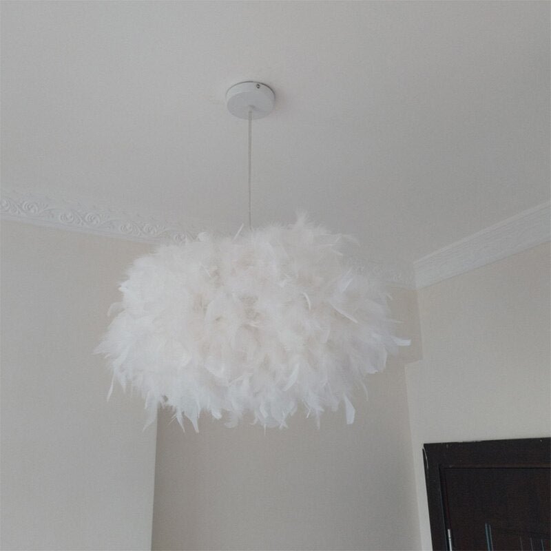Lamp Living Room Simple Modern Bedroom Feather Pendant Lamp Creative Nordic postmodern Partial Ball Romantic Led Pendant Lights